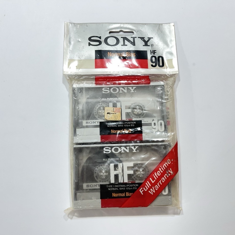 SONY HF High Fidelity Normal Bias 90 min Audio Cassette Blank Tapes NEW